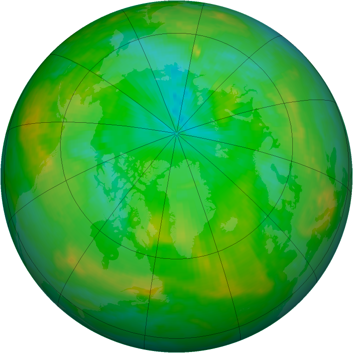 Arctic ozone map for 28 July 1991